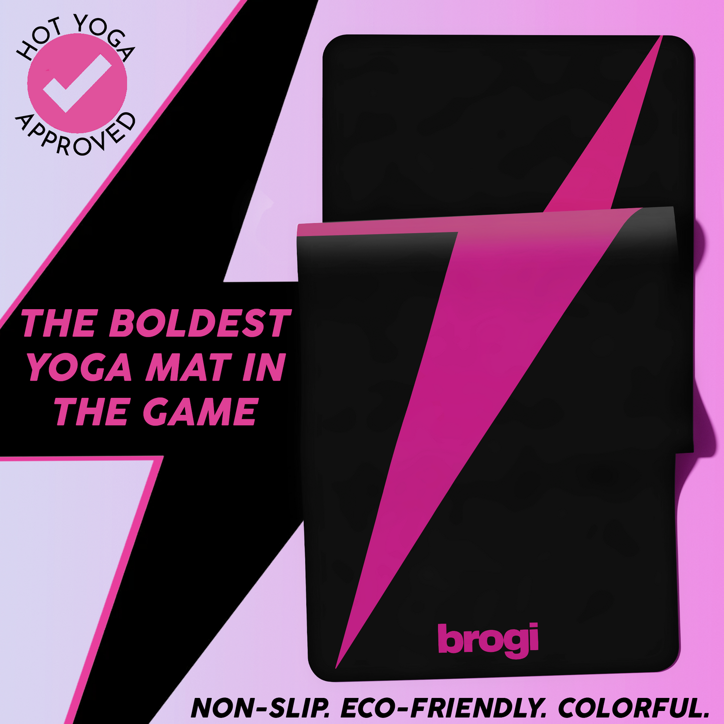 Pink Lightning Bolt Mat - Brogi Yoga