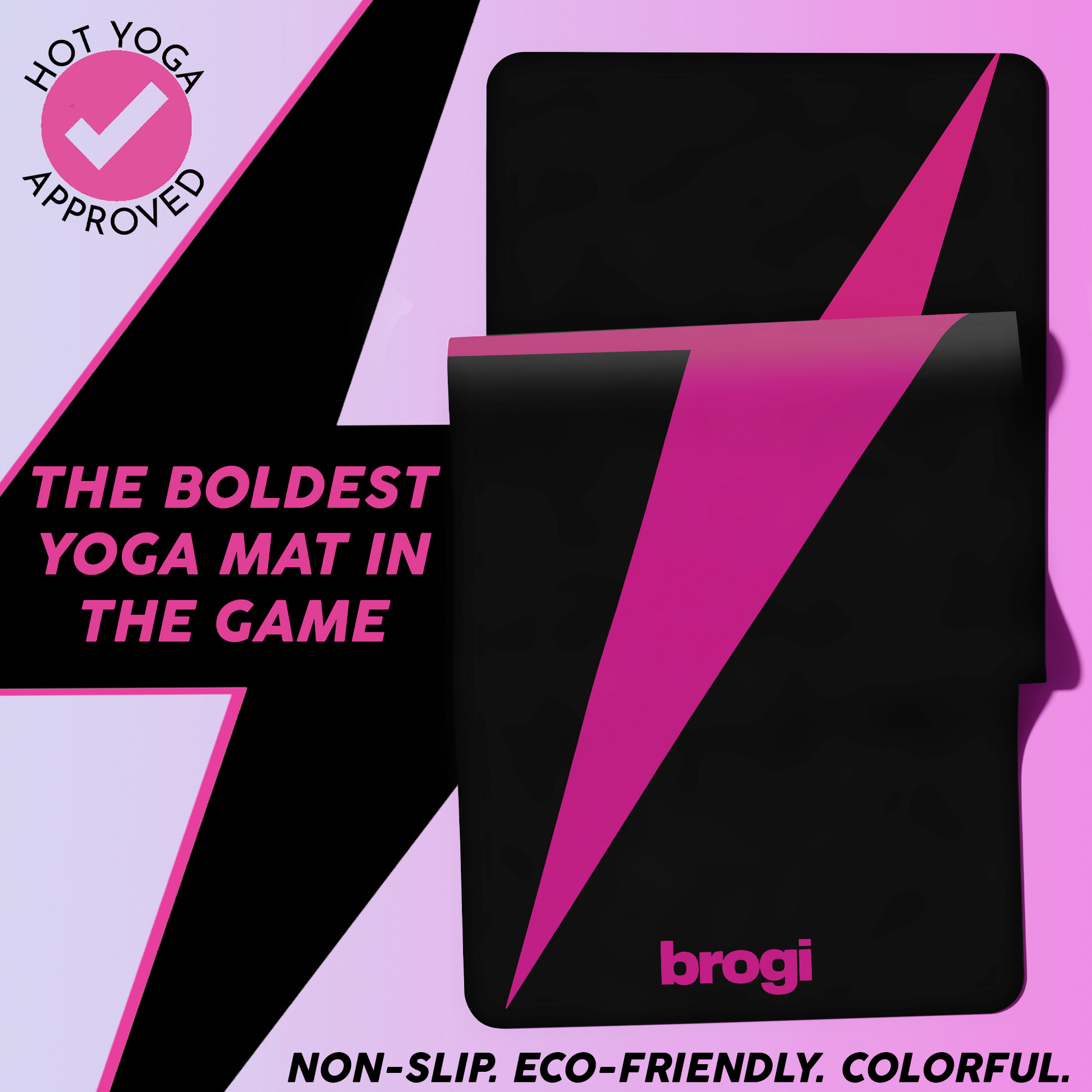 Pink Lightning Bolt Mat - Brogi Yoga