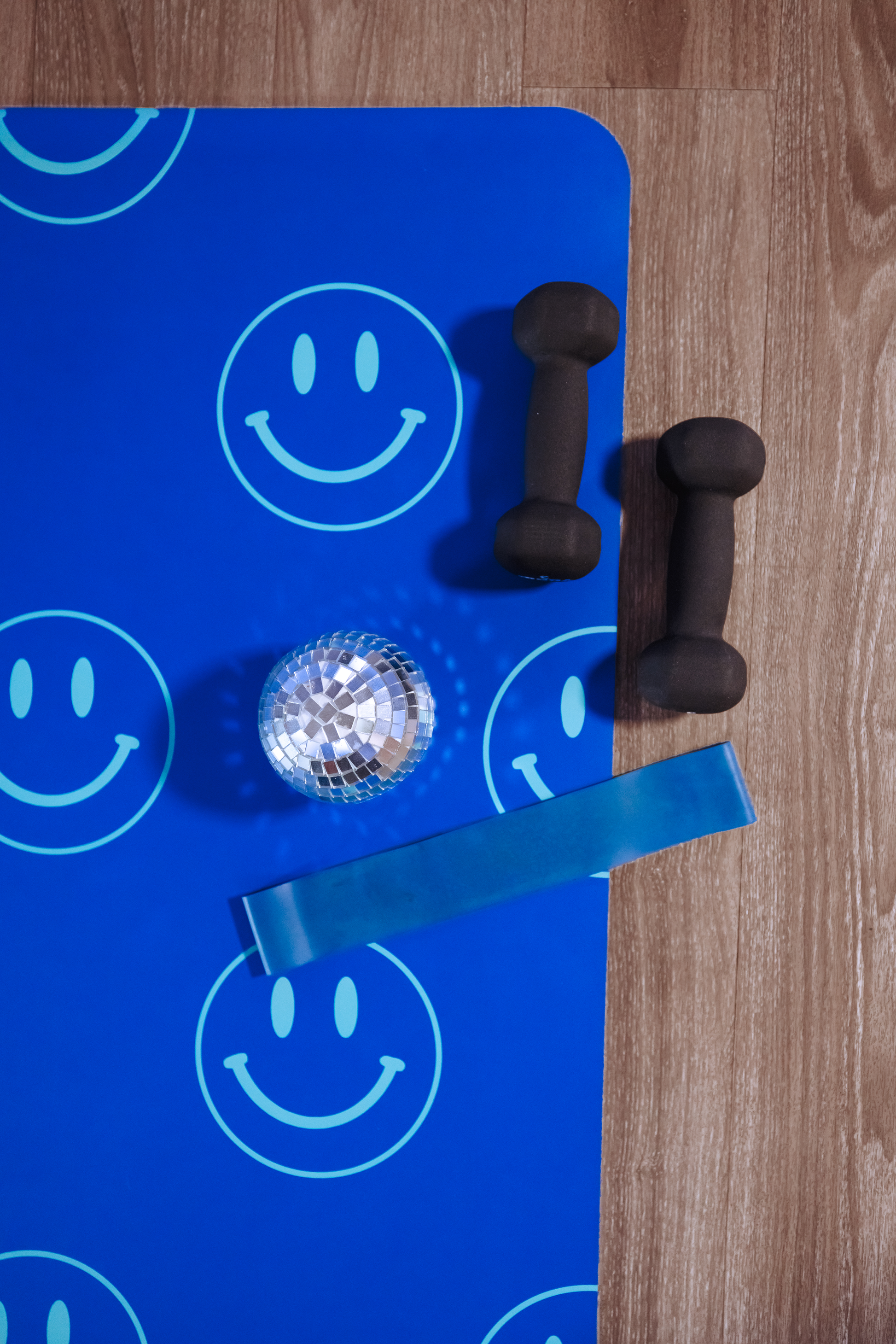 Ocean Blue Smiley Yoga Mat - Brogi Yoga