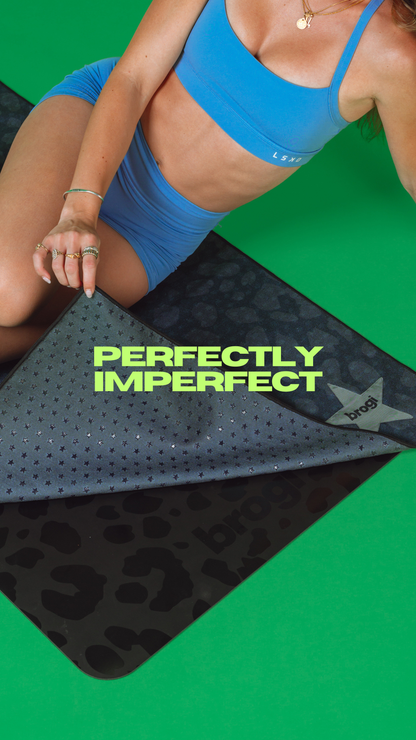 Perfectly Imperfect - Black Cheetah Hot Yoga Towel - Brogi Yoga