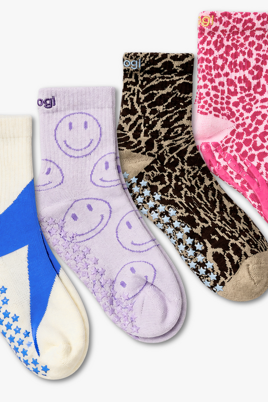 Wild Party Crew Grip Socks 4-Pack S/M - Brogi Yoga