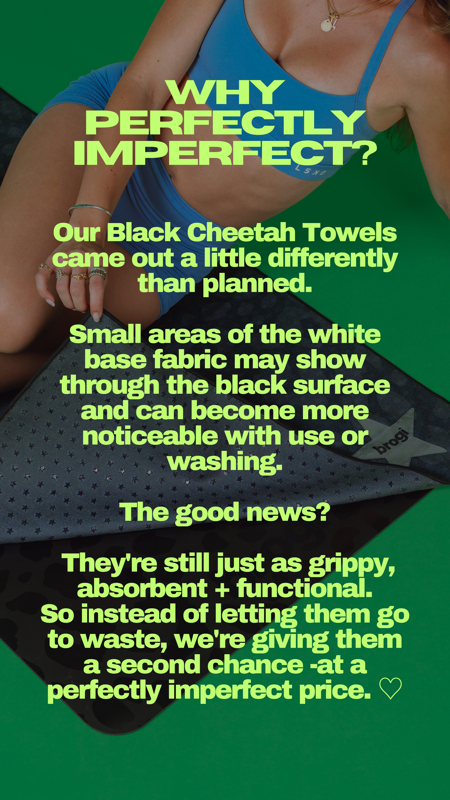 Perfectly Imperfect - Black Cheetah Hot Yoga Towel - Brogi Yoga