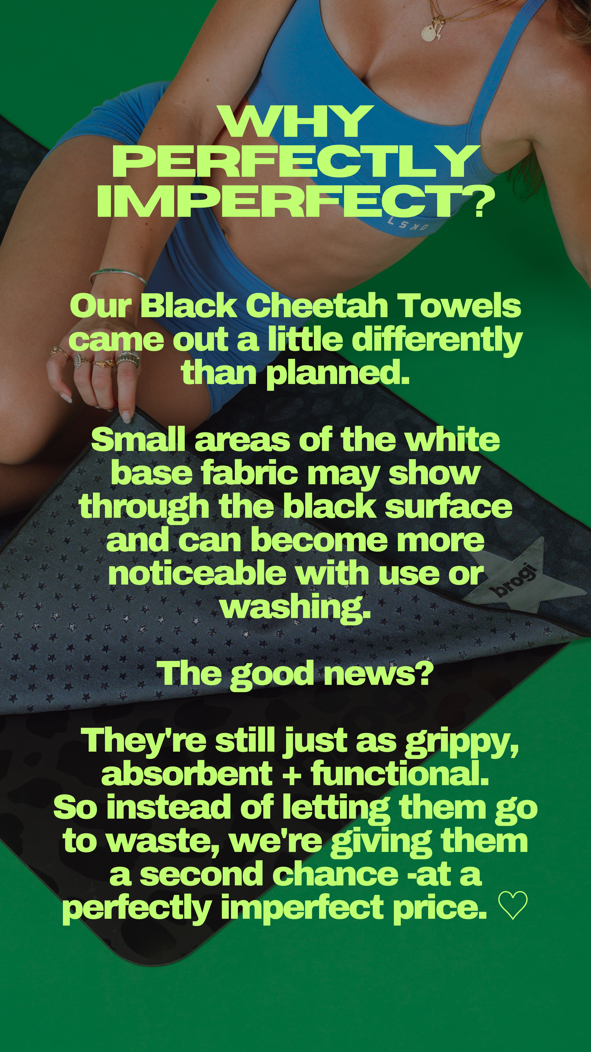 Perfectly Imperfect - Black Cheetah Hot Yoga Towel - Brogi Yoga
