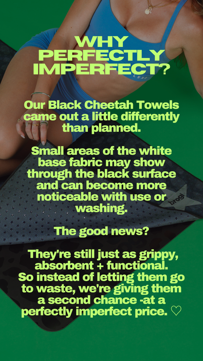 Perfectly Imperfect - Black Cheetah Hot Yoga Towel - Brogi Yoga