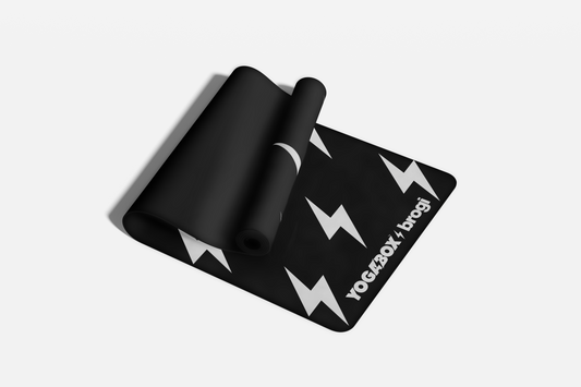 Black Lightning Bolt Mat - LTD EDITION YOGABOX