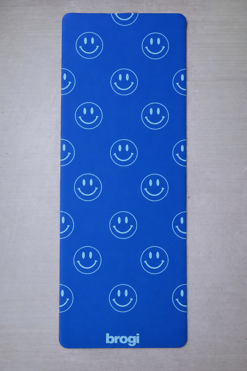 Blue Smiley Yoga Mat - Brogi Yoga