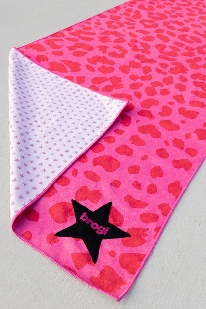 Pink Cheetah Hot Yoga Towel - Brogi Yoga