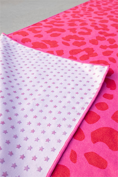 Pink Cheetah Hot Yoga Towel - Brogi Yoga