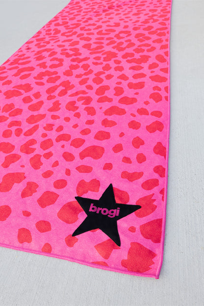 Pink Cheetah Hot Yoga Towel - Brogi Yoga