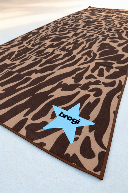 Brown Leopard Hot Yoga Towel