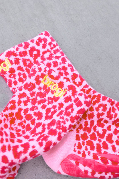 Cheetah Grip Socks - Pink M/L - Brogi Yoga