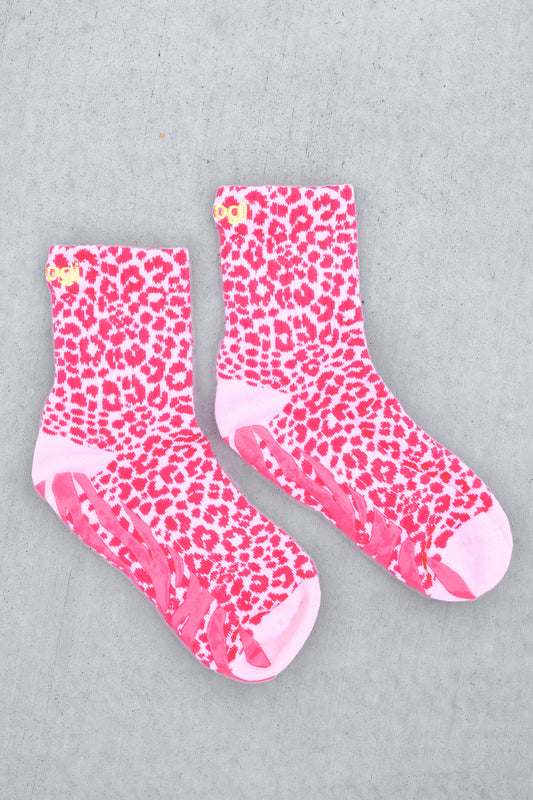 Cheetah Grip Socks - Pink M/L - Brogi Yoga