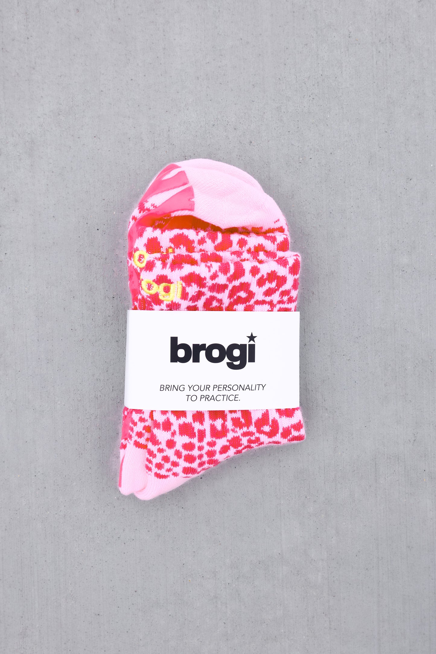 Cheetah Grip Socks - Pink M/L - Brogi Yoga