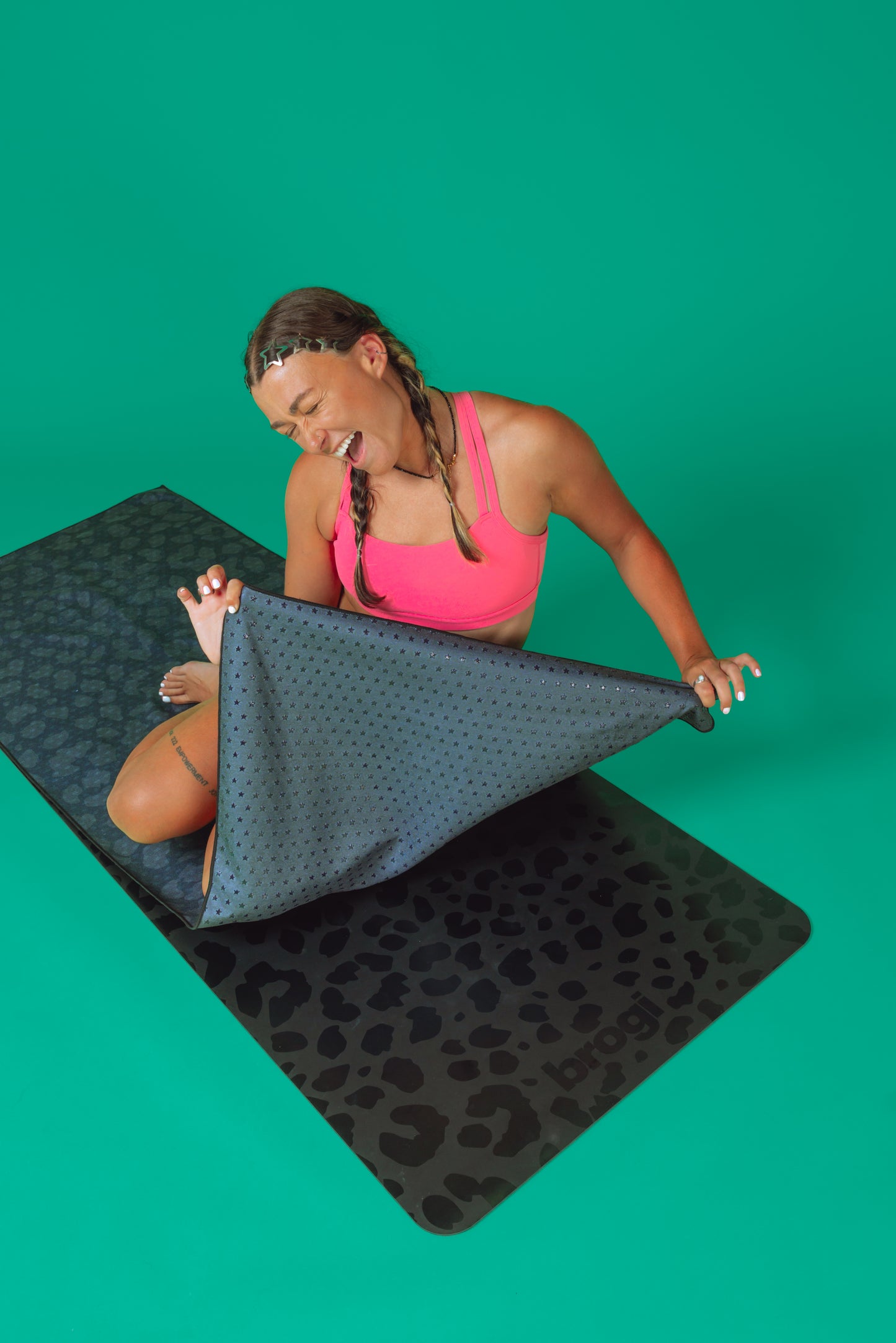 Black Cheetah Hot Yoga Towel