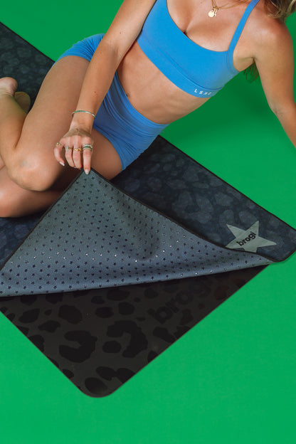 Tonal Black Cheetah Yoga Mat
