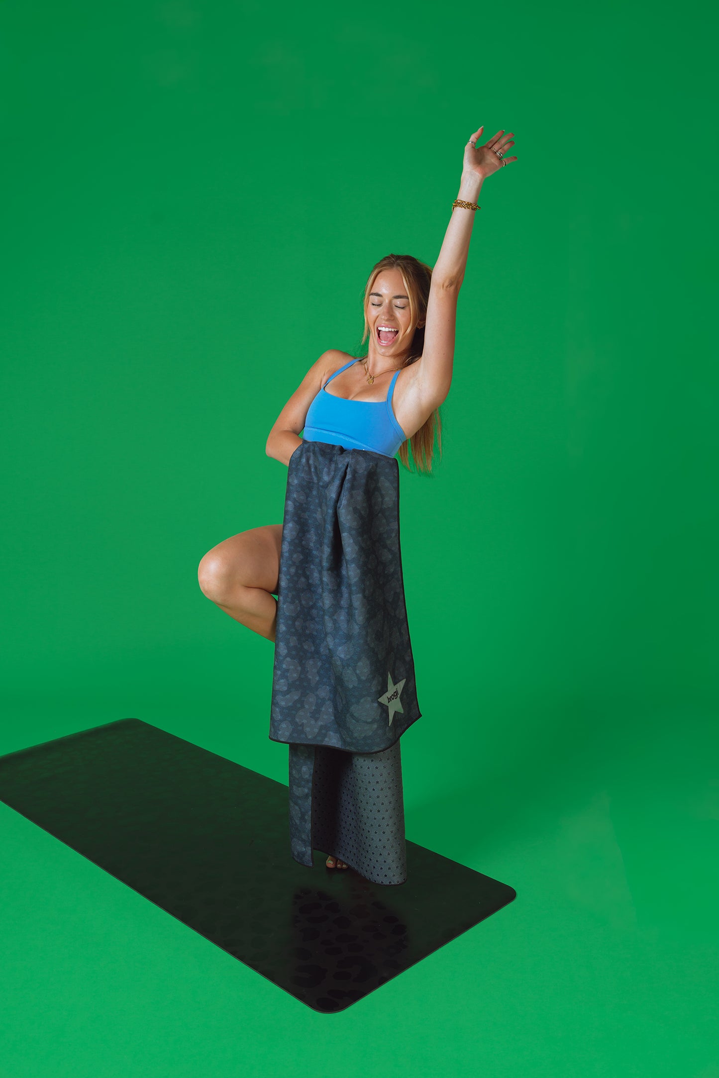 Black Cheetah Hot Yoga Towel