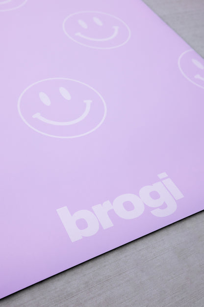 Lavender Smiley Yoga Mat - Brogi Yoga