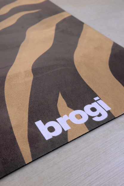 LUXE - Brown Suede Zebra Mat - Brogi Yoga