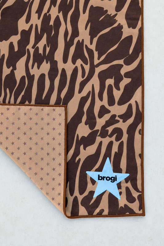 Brown Leopard Hot Yoga Towel