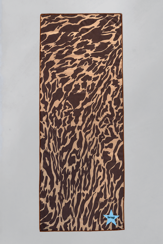 Brown Leopard Hot Yoga Towel
