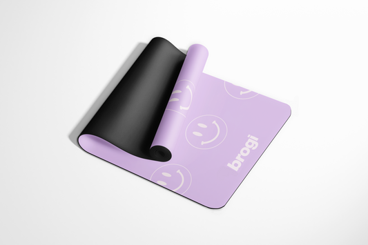 Lavender Smiley Yoga Mat - Brogi Yoga