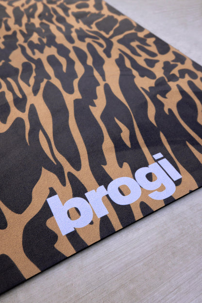 LUXE - Brown Suede Leopard Mat - Brogi Yoga